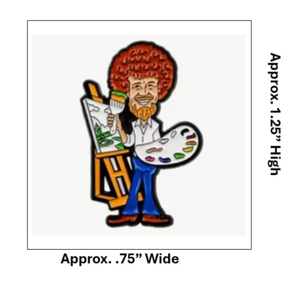 “Bob Ross”‎ Enamel Pin Brooch (NEW & SO CUTE!)